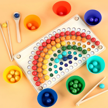EcoToys Clip 'n Learn | Aprendizaje creativo y diversión - Set de cuentas arcoíris para niños